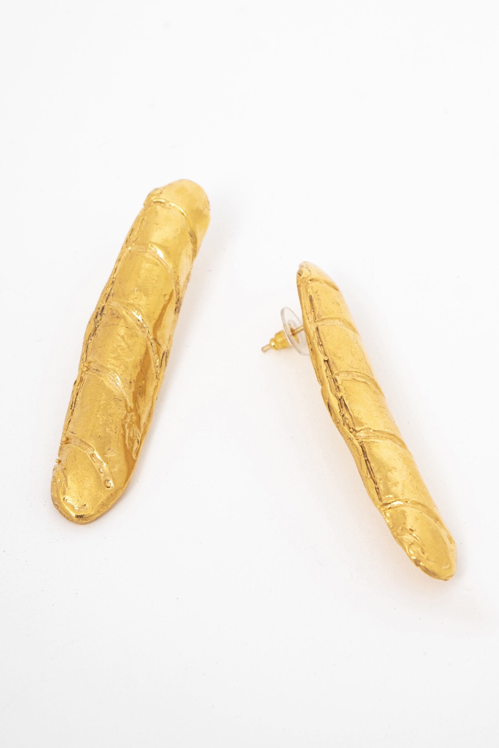 Baguette Bold Gold Earrings - Image 2